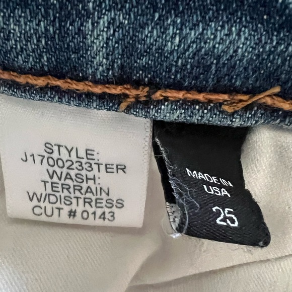 Veronica Beard Faye 11” Skinny Jeans Terrain Wash Raw Hem Button Fly Size 25 - Picture 6 of 8